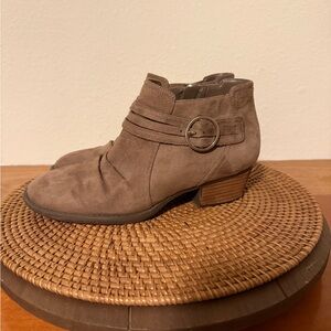 Dr Scholls Stylish Brown Ankle Booties with Buckle Detail Jenna